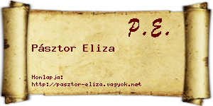 Pásztor Eliza névjegykártya